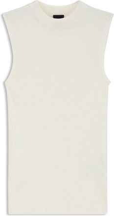 BOSS Sleeveless mock-neck top in ribbed fabric