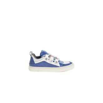Marcelo Burlon Blauwe Su&egrave;de Maxi String Sneakers - Heren - Sneakers - Veelkleurig - 40 EU - Su&egrave;de - Schoenen