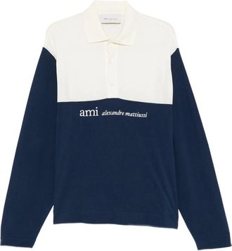 Ami Colourblock Long-sleeve Polo Shirt