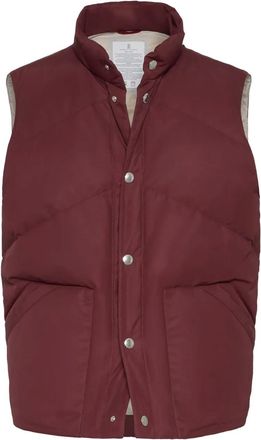 Brunello Cucinelli padded buttoned gilet - Red