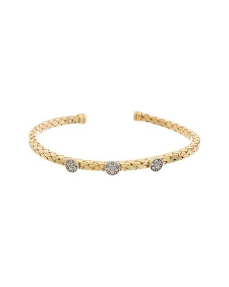 Meshmerise 18K Over Silver 0.18 Ct. Tw. Diamond Bangle Bracelet