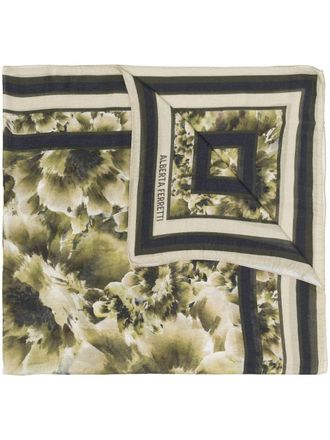 Alberta Ferretti Sciarpa a fiori - Verde