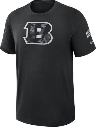 Nike Cincinnati Bengals Salute to Service Slub Nike Mens Dri-FIT NFL T-Shirt in Black | 34900AA2Y-AEG