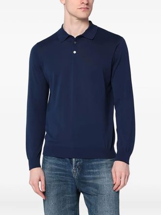 Drumohr Long Sleeve Logo Polo