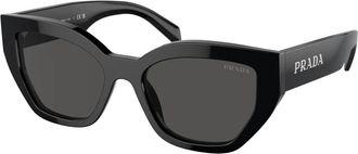 Prada Lettering Butterfly Zonnebril - Dames - Zonnebrillen - Zwart - 53 MM - Accessoires
