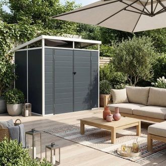 Sweeek 4.55 M&sup2; Plastic Garden Shed in Grey
