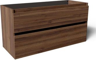 Saniclass Vita Badkamermeubelset - 120x60x46cm - 2 lades - greeploos - topblad - noten