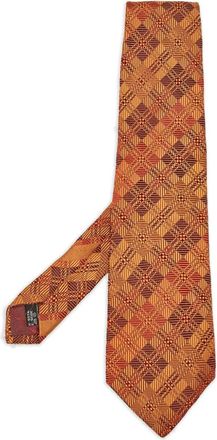 Ferragamo Cravatta in seta con motivo jacquard - Marrone