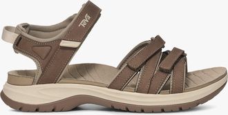 Teva Tirra Sport Leather Womens Cross Strap Sandals Caribou - Natural - Size UK 5