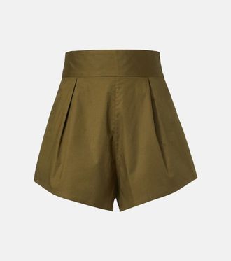 Adriana Degreas Pleated cotton-blend shorts