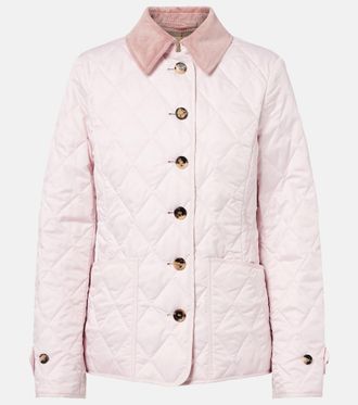 Burberry Corduroy-trimmed quilted jacket