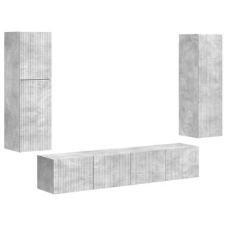 vidaXL Conjunto De Mueble De Tv 4 Pcs Gris Concreto Vidaxl