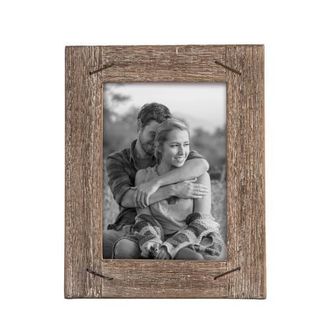 Foreside Home And Garden Single Photo Glass 5x7 Family & Friends Distressed Wood w/ Nail Accents Picture Photo Frame in Brown at Nordstrom, Size