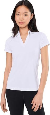 Lilly Pulitzer Frida Scallop Polo UPF 50 Womens Clothing Resort White : XXS, Nylon/Spandex