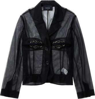 Simone Rocha crystal-embellished shirt - women - Polyamide - 8 - Black