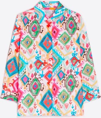 Vilagallo Womens Poline Shirt In Ikat Multi
