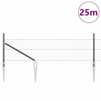 Berkfield Home Hexagon Fence Grey 0.8x25 m Steel