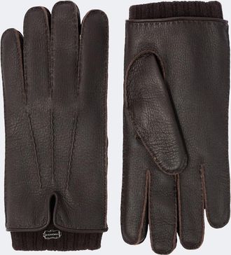Agnona Leather and cashmere gloves