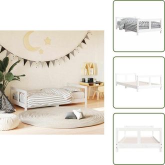 vidaXL The Living Store Giroletto per Bambini Bianco 80x160cm in Legno Massello di Pino - Letto per bambini