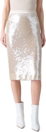 Akris Sequin Mesh Pencil Skirt in Greige at Nordstrom, Size 14