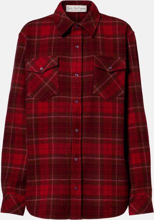 God's True Cashmere Camicia Love Tartan in cashmere con ametista