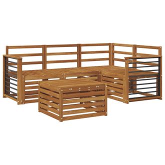vidaXL Conjunto De Sof&aacute;s De Exterior 5 Pcs Natural Vidaxl