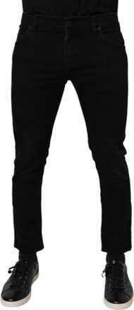 Dolce & Gabbana Black Cotton Stretch Skinny Men Denim Jeans Co+02 Clothing