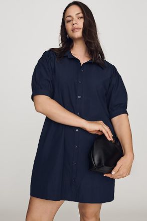 Maeve 100% Cotton Puff-Sleeve Shirtdress