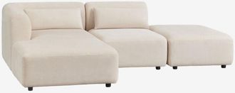 Sklum Sof&aacute; Modular Chaise Longue Izquierdo De 2 Piezas Con Puff Fogler Sklum