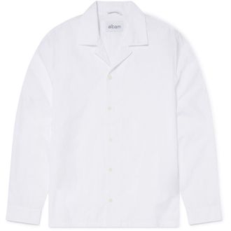 Albam Herenoverhemd met Revere-kraag en lange mouwen (Wit)