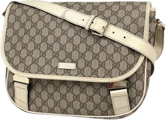 Gucci Pre-owned Vintage Messenger Bag - Dames - Vintage Schoudertas - Beige - ONE Size - Leer - Vintage