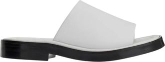 Ferragamo Witte leren slippers - Dames - Sandalen - Wit - 38 EU - Leer - Schoenen