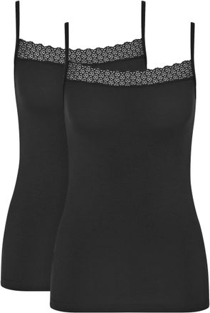 Triumph Spaghettitop TRIUMPH Feel of Modal, Damen, Gr. L, schwarz, Obermaterial: 87% Modal, 13% Elasthan, h&uuml;ftbedeckend, eckiger Ausschnitt, Tops Spaghettitop