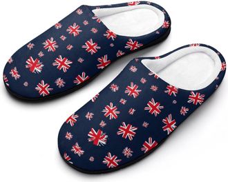 Generic UK Flag Great Britain Flag Mens Slippers Comfortable And Non-slip Cotton Slipper Shoe for House