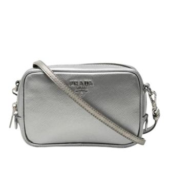Prada Pre-owned Vintage Crossbody Bag - Dames - Vintage Schoudertas - Grijs - ONE Size - Leer - Vintage