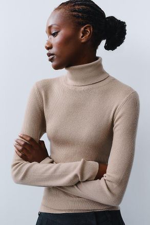 Maeve Markie 100% Cashmere Turtleneck Top