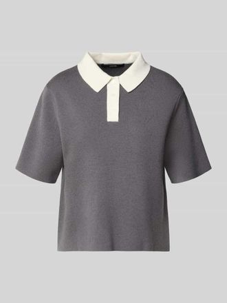 someday Someday Strickshirt mit Polokragen Modell Tipolo in Mittelgrau, Gr&ouml;&szlig;e 36