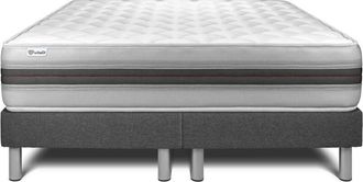 VITALIT Vitalit - Base Tapizada Gris + Colch&oacute;n Con Espuma Viscoel&aacute;stica 2x90x200