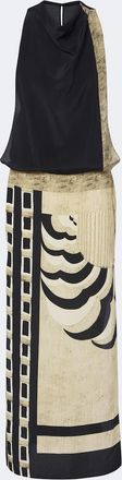 Sir. Sona printed silk maxi dress