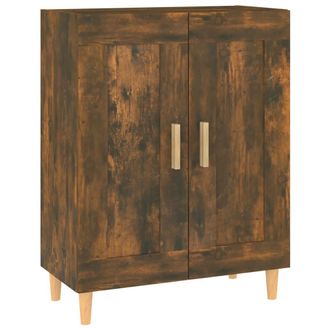 vidaXL Aparador Madera Contrachapada Color Roble Ahumado 69,5x34x90 Cm Vidaxl