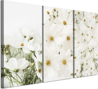 OEM Cuadro Sobre Lienzo Italiano De 90 X 60 Cm, Tr&iacute;ptico - Estilo Cl&aacute;sico - Flores Cuadro Sobre Lienzo Italiano De 120 X 80 Cm, Tr&iacute;ptico - Estilo Cl&aacute;sico 