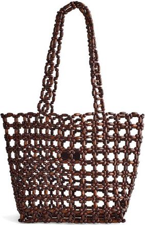 Madewell Wood Beaded Tote in Stained Bead Multi at Nordstrom