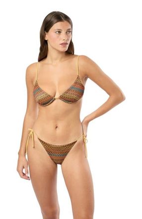 Onia Liana Bikini Top in Pale Gold Multi at Nordstrom, Size X-Small