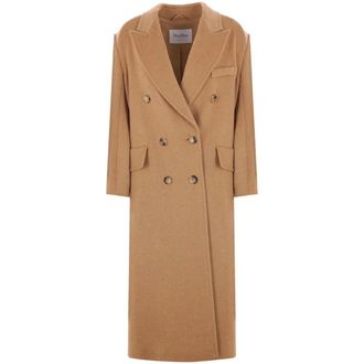 Max Mara Double-Breasted Coats, female, Brown, Size: XS Camel Hair Double-Breasted Coat