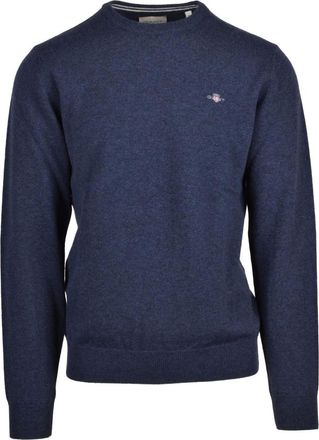 GANT Truien & Vesten, Heren, Blauw, XL, Wol, Pullover met ronde hals