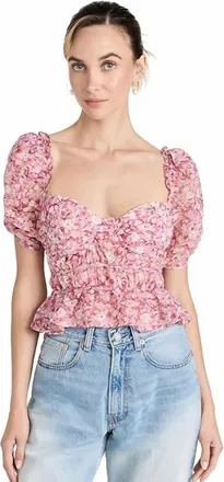 Astr Nayeli Top Blouse In Pink Floral