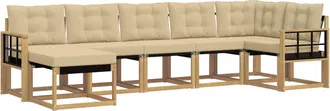vidaXL Conjunto De Sof&aacute;s De Exterior 7 Uds. Y Beige Vidaxl
