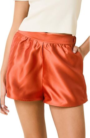 Solid & Striped The Emery Satin Shorts in Rust at Nordstrom, Size X-Large