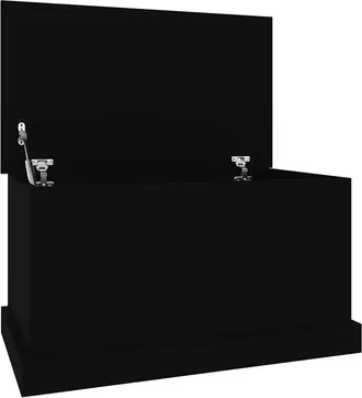 vidaXL Ba&uacute;l De Almacenaje Madera Contrachapada Negro 70x40x38 Cm Vidaxl