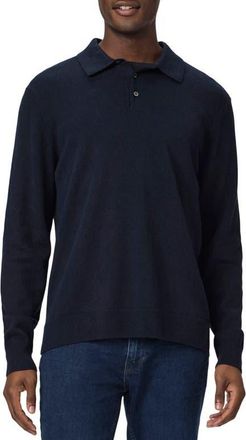 Paige Finsbury Merino Wool Blend Polo Sweater in Deep Anchor at Nordstrom, Size Large